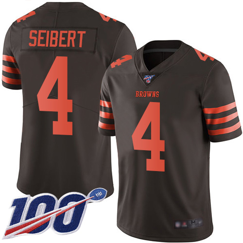 Cleveland Browns Austin Seibert Men Brown Limited Jersey 4 NFL Football 100th Season Rush Vapor Untouchable